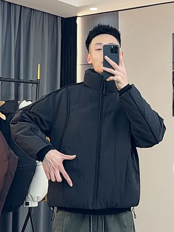 

Мужская куртка Cleanfit с двойным воротником и наполнителем из 90% белого пуха, имитация двухслойной конструкции, теплая верхняя одежда, модное зимнее пальто