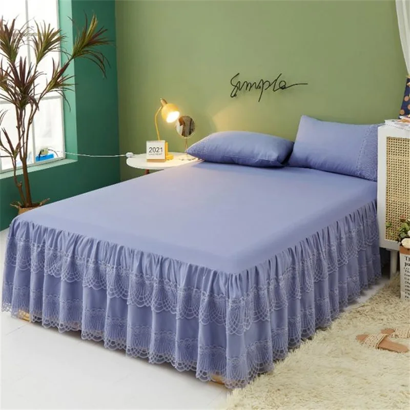 Solid Color Wrap Around Dust Ruffle Bed Skirt - Easy Fit Elastic Strap - Microfiber Pleated Bedskirt - Wrinkle Free,Machine Wash