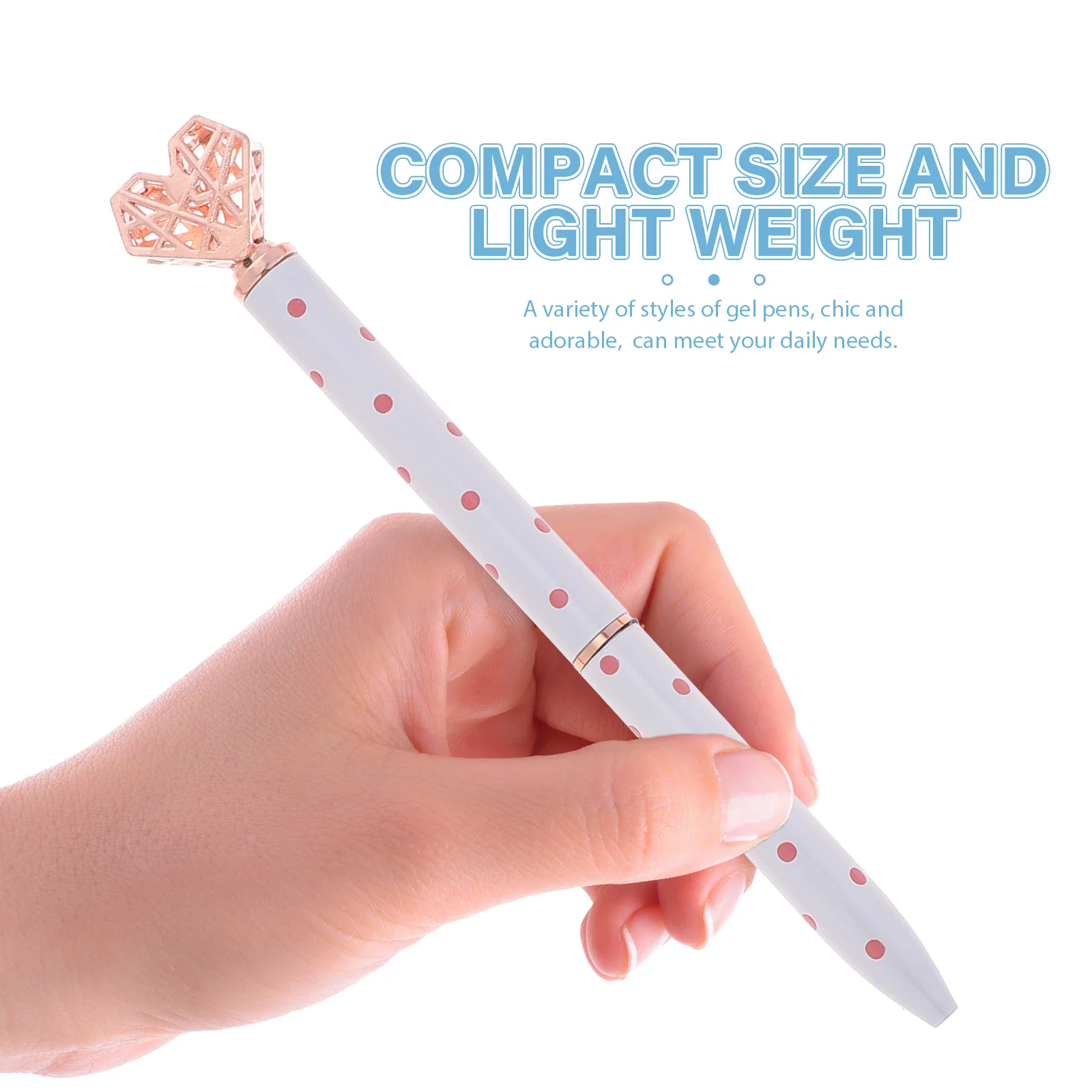 5 Pcs Heart Shaped Ballpoint Pens Colorful Metal Writing Stationery Smooth Premium Ink Daily Use Crafting Doodles Note Taking