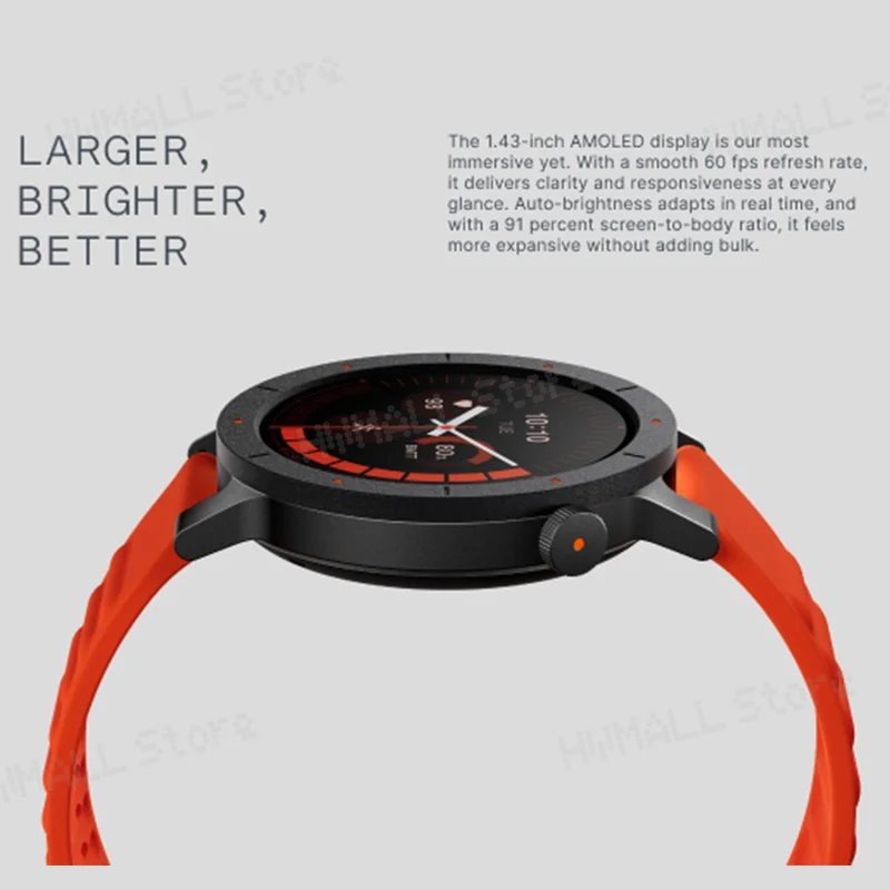 الإصدار العالمي CMF Watch 3 Pro 1.43 بوصة AMOLED ثنائي النطاق GPS بلوتوث مكالمة IP68 مدمج ثنائي النطاق GPS عمر البطارية 13 يومًا #5