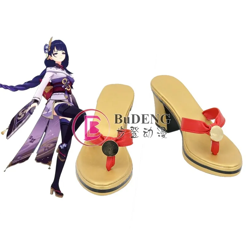 

Genshin Impact Raiden Shogun Baal Cosplay Shoes Women Men Inazuma Baal Cos Anime Red High Heels