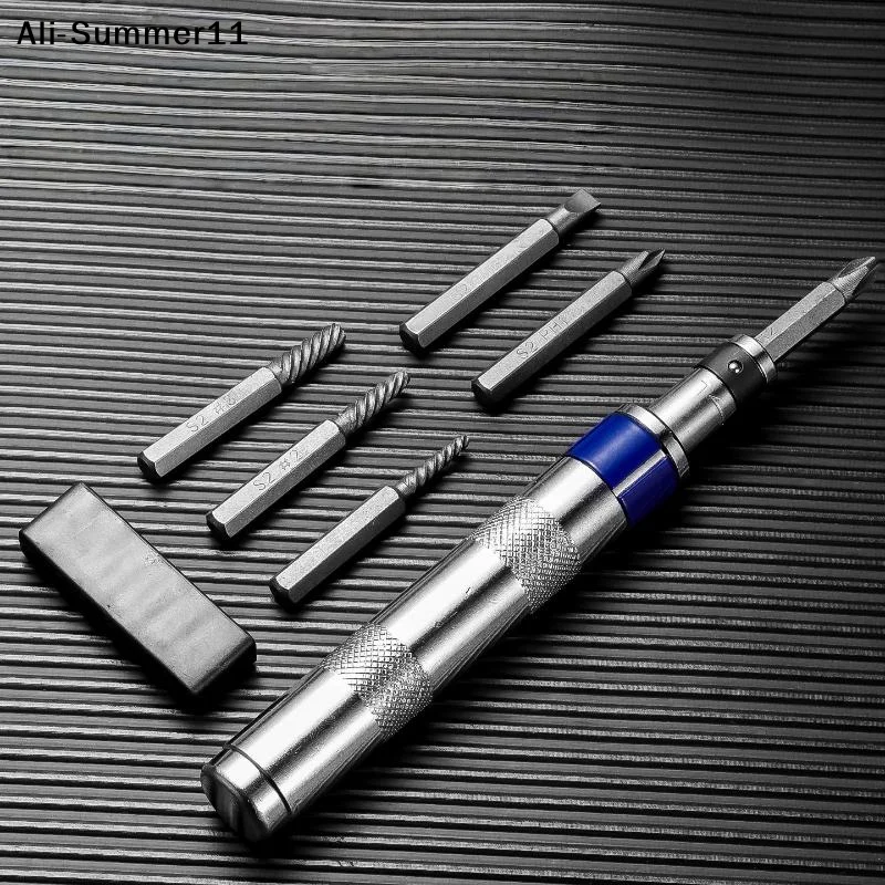 【Hlr】1 Set 1/4-inch Impact Drive Rusted Stuck Broken Fasteners Remover Tool DIY Accessories 6 In 1 Impact Screwdriver Kit