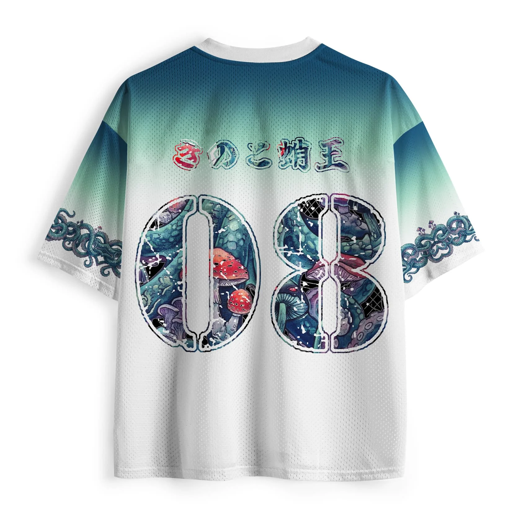 2026 new unisex mesh T-shirt V-neck lightweight breathable polyester mesh retro nostalgic printed casual sportswear
