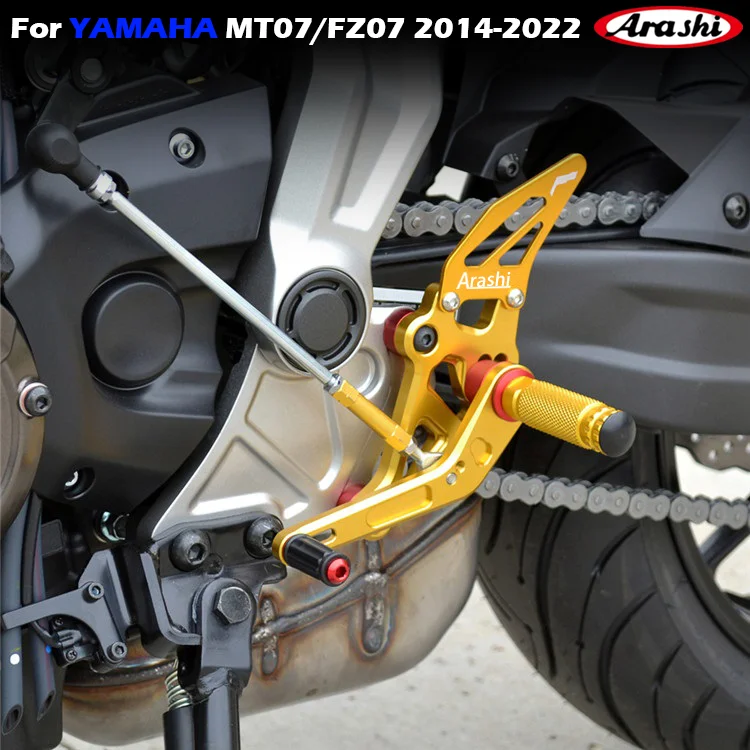 Arashi Motorcycle accessories footrest pedal foot peg Rearset Rear Set foot rest For YAMAHA MT07 FZ07 MT-07 FZ-07 2014-2022