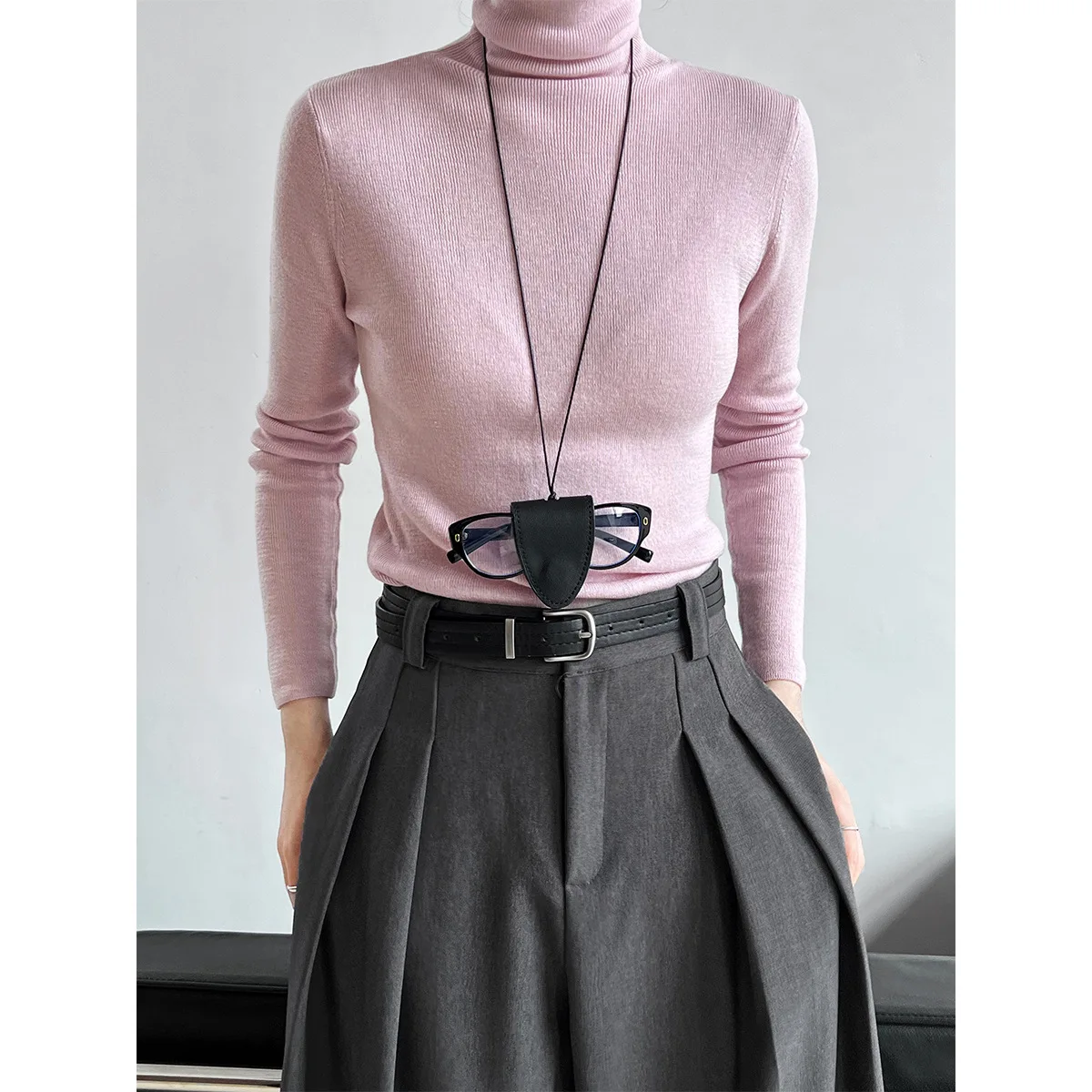 

Solid Color Simple Knitted Sweater Women Tops Autumn/Winter Turtleneck Long Sleeve Slim Fit Layered Wool Base Shirt for Women