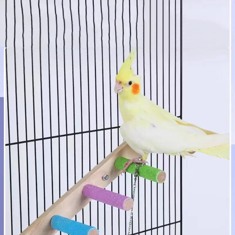 4/6/8-stufige Papageien-Kletterleiter, multifunktionale Schleifstange und Schaukel für Sittiche und Hamsterkäfige, interaktives Haustierzubehör – Detail 11