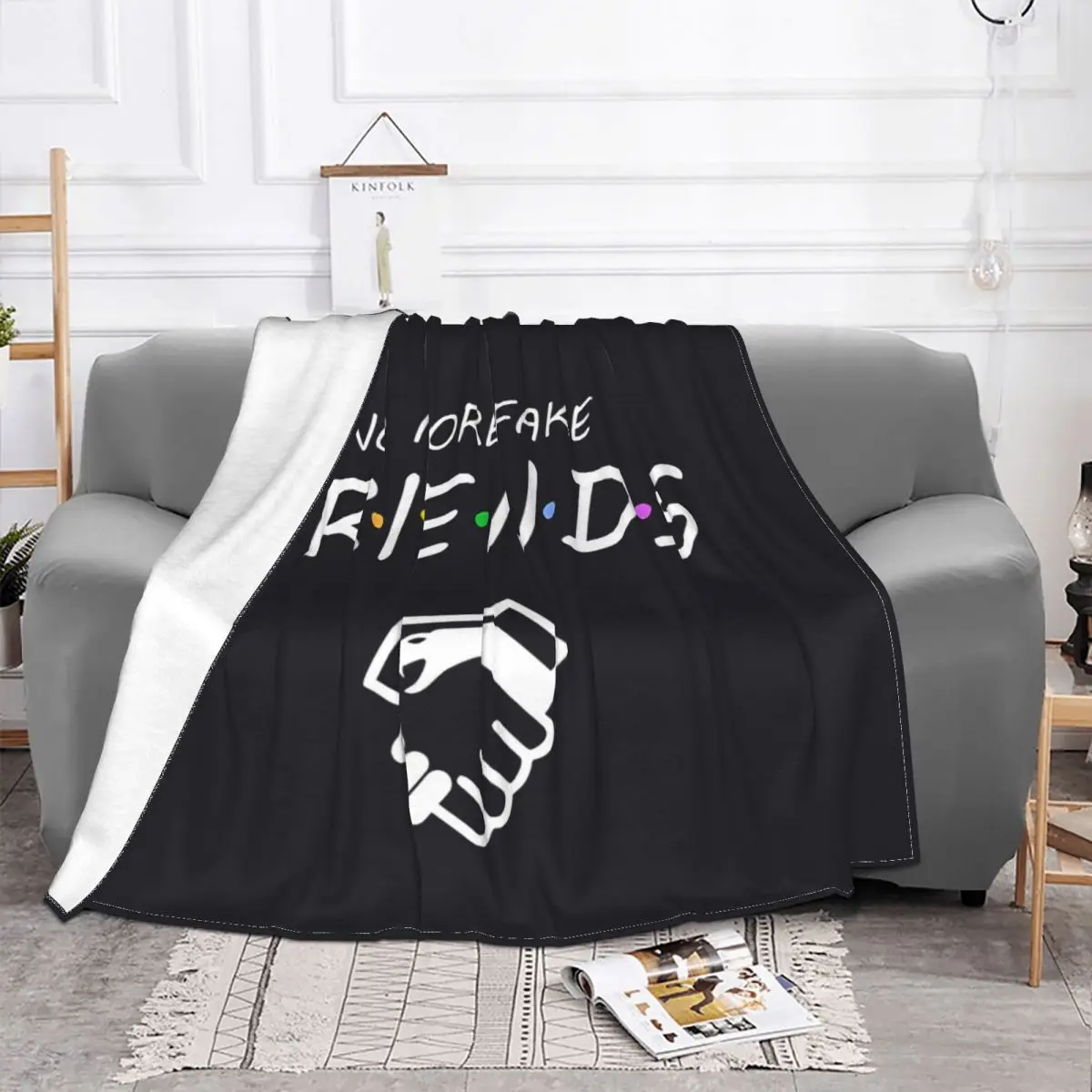 Friends TV Play Blanket Fleece All Season No More Fake Friends Breathable Thin Throw Blankets For Office Couch Bedding Throws