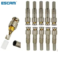 ESCAM 10pcs male solderless BNC connector for security cctv camera system
