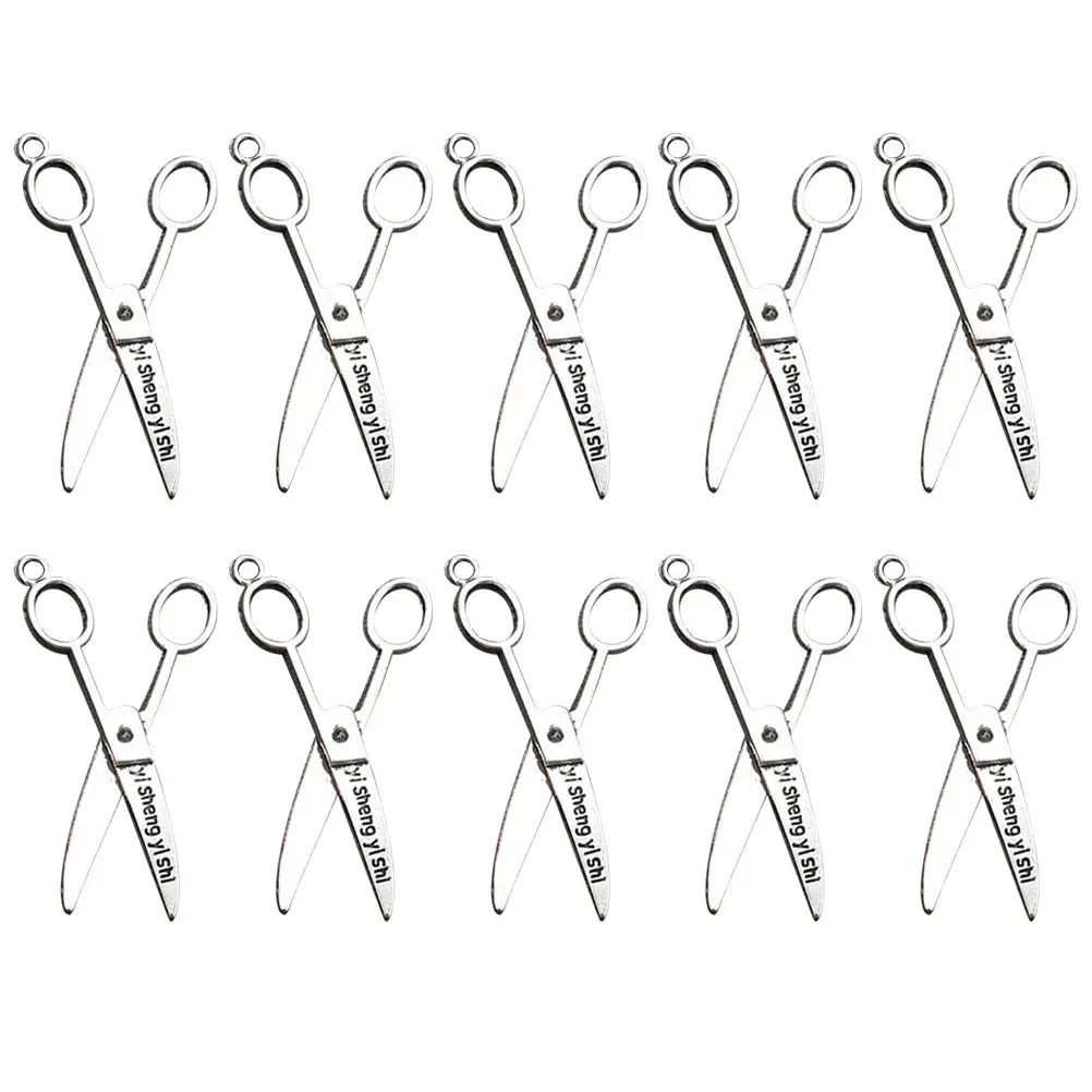 

40Pcs Silver Tone Scissors Pendant Charms Alloy Creative DIY Jewelry Making Pendants for Necklace Bracelet Keyring Charm Craft