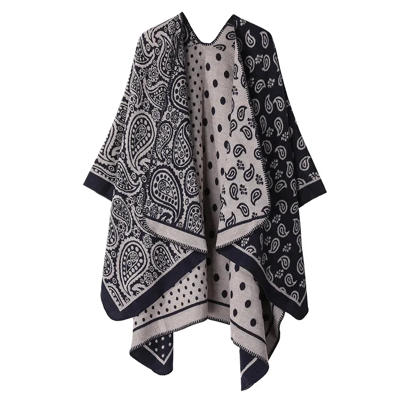 Schal neue warme Schal Herbst Winter Schal europäische amerikanische Mode Split Imitation Kaschmir Umhang Cape Ponchos Lady Mantel