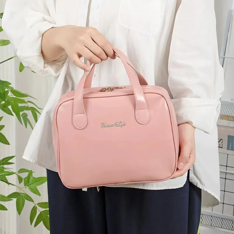 Nuova borsa cosmetica impermeabile in Pu borsa da viaggio di grande capacità Organizer da viaggio borsa da toilette portatile con cerniera per donna