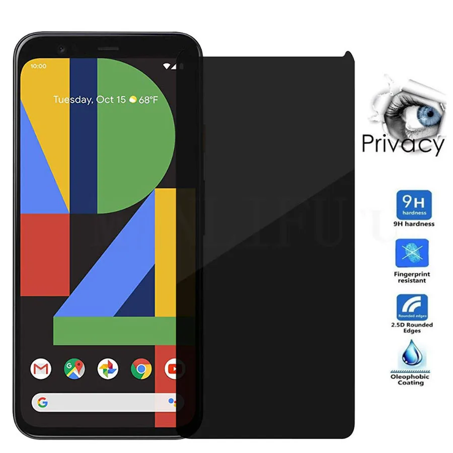 21D كامل منحني مكافحة التجسس الزجاج المقسى لجوجل بكسل 6 7 8 برو 5 7a 4a 4G 4 XL 3 الخصوصية حامي الشاشة بكسل 5a 5G 3 6a #6