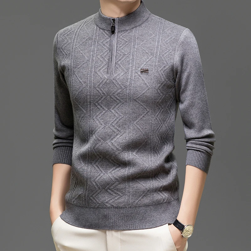 

Winter Half Height Zipper Collar Thickened Sweater Men's 2025 New Top