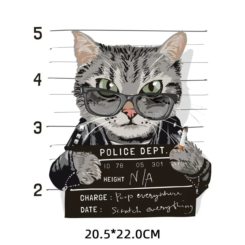 2021 New Thermo Stickers Cat Patch Heat-adhesive Applique for Clothing Iron on Transfer on Clothes Cartoon Animal Parches Badge