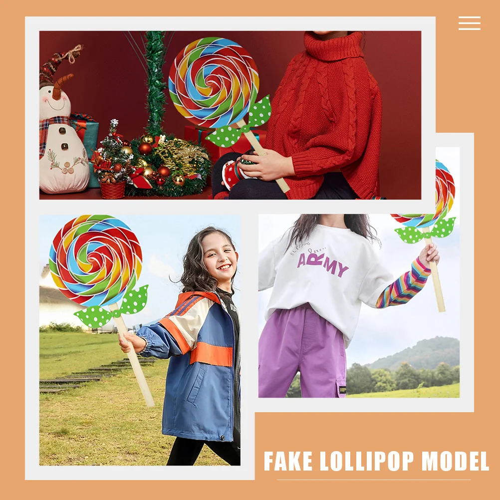 Giant Lollipop Fake Prop Sweets Candy Floss Sugar Craft Felt Simulation Decoration