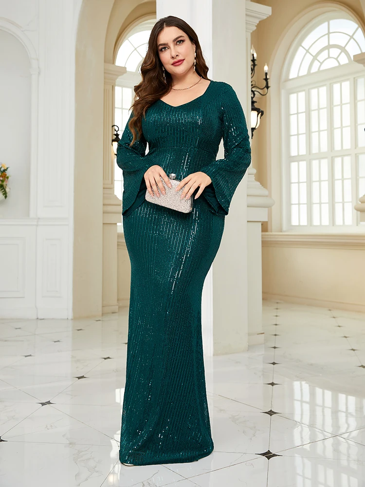 럭셔리 블랙 이브닝 드레스 여성용 긴 소매 머메이드 정장 스팽글 웨딩 파티 칵테일 가운