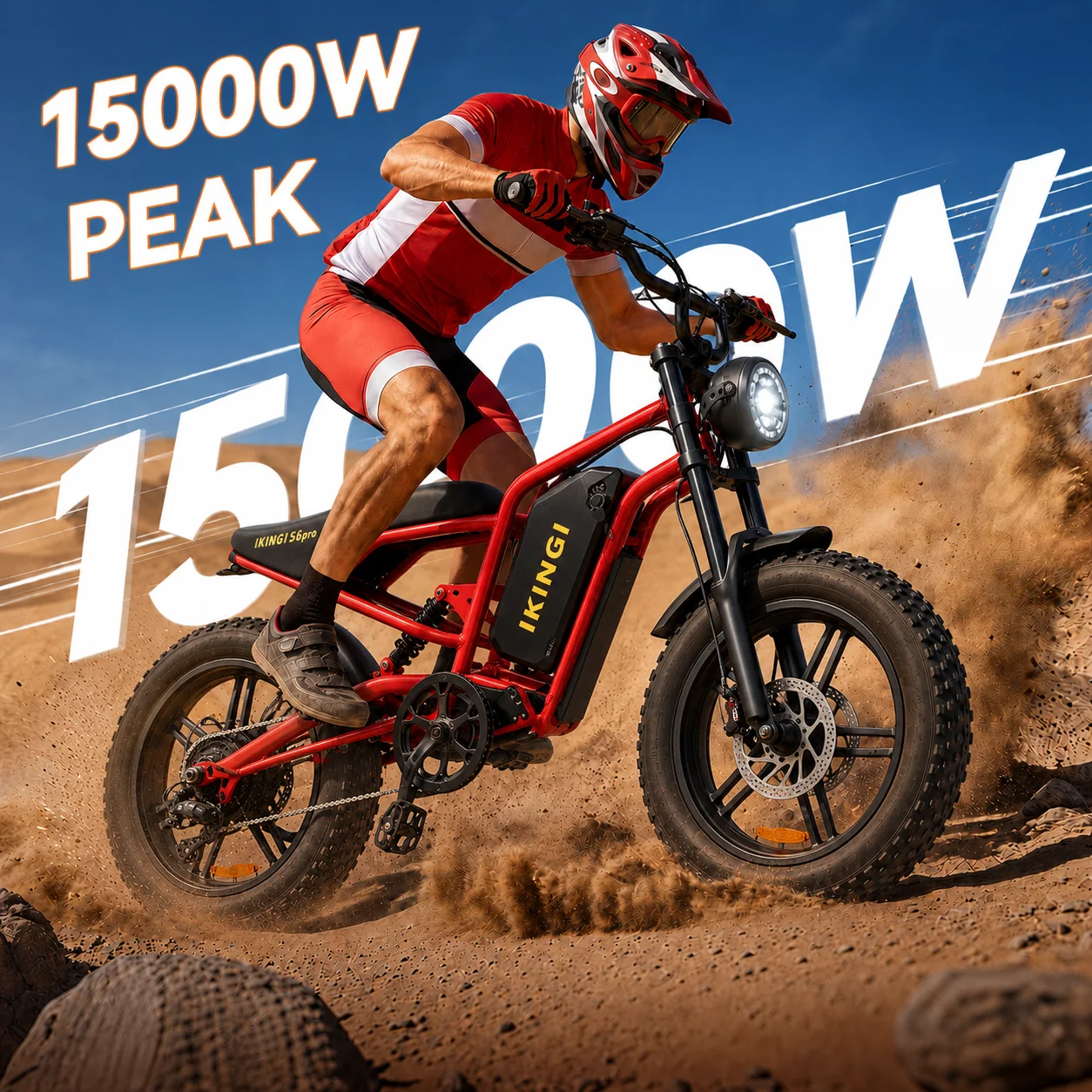 Electric Bike, 1500W 60V 23.4AH Battery, 7-speed, 20-inch Fat Tire, 40-60KM Range，Multi-color selection image 3