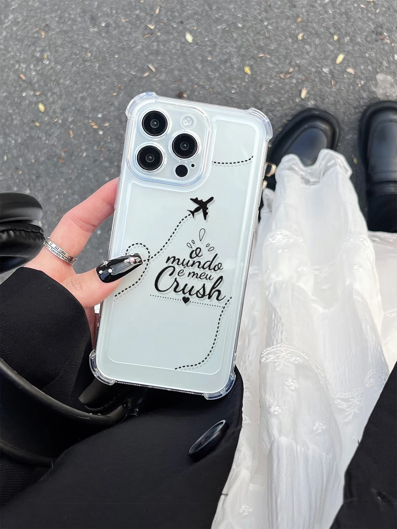 Travel Airplane Clear Shockproof Phone Case Reinforced Corners For IPhone17 16 15 14 13 12 11 Pro Max Minimalist Aesthetic Cover