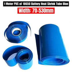 18650 21700 26500 Lipo pil PVC isı Shrink tüp paketi 70mm ~ 530mm genişlik yalıtımlı streç Film lityum kılıf kablo kılıfı mavi