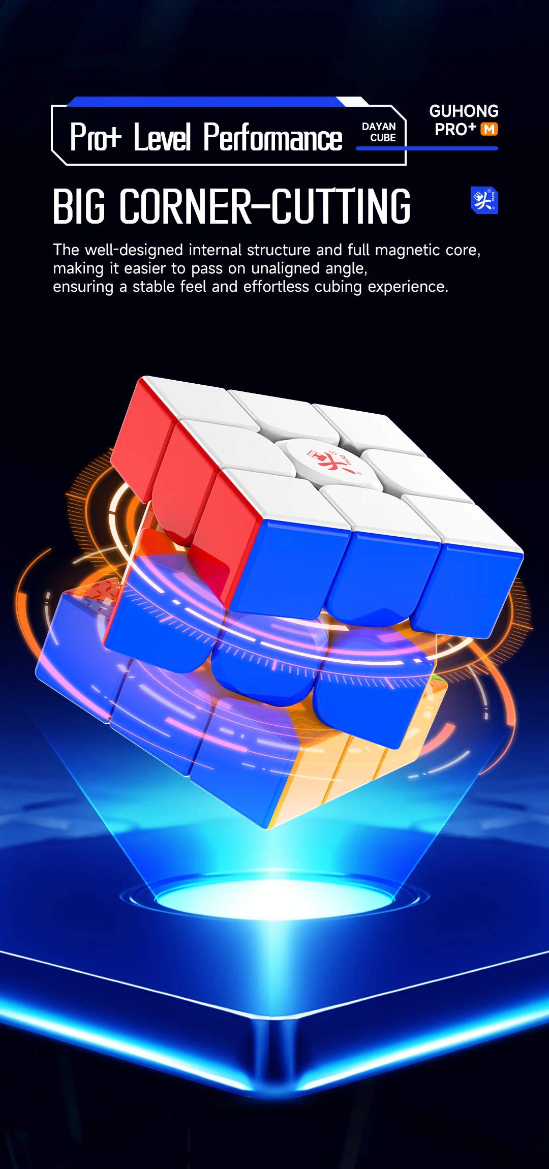 [Picube] DaYan GuHong Pro + M Maglev 3x3 المكعب السحري 3x3x3 Pro المغناطيسي الربيع المكعب السحري لغز لعب للأطفال أطفال هدية لعبة