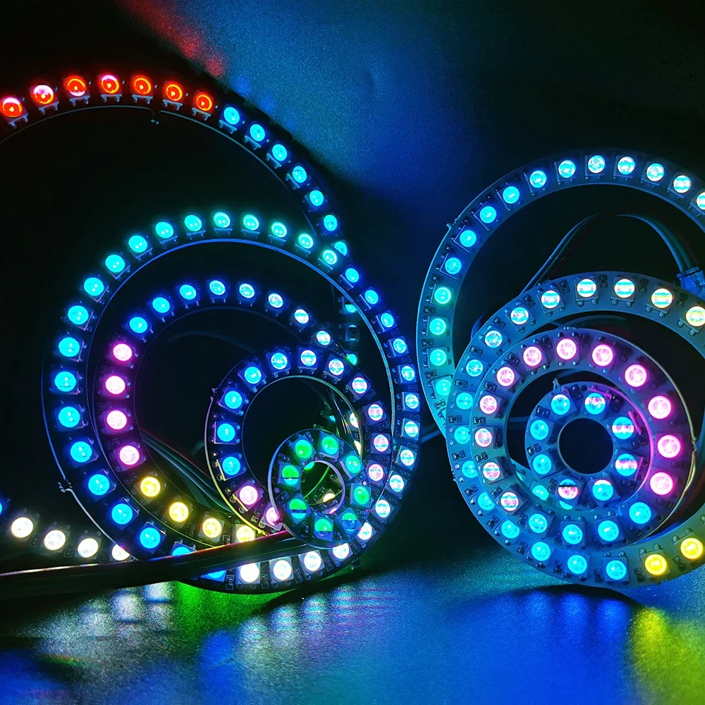 Pixel LED Lights Ring WS2812B 8/16/24/35/45/128/241 Leds Individually Addressable WS2812 IC Full Color Circle Led Modules 5V