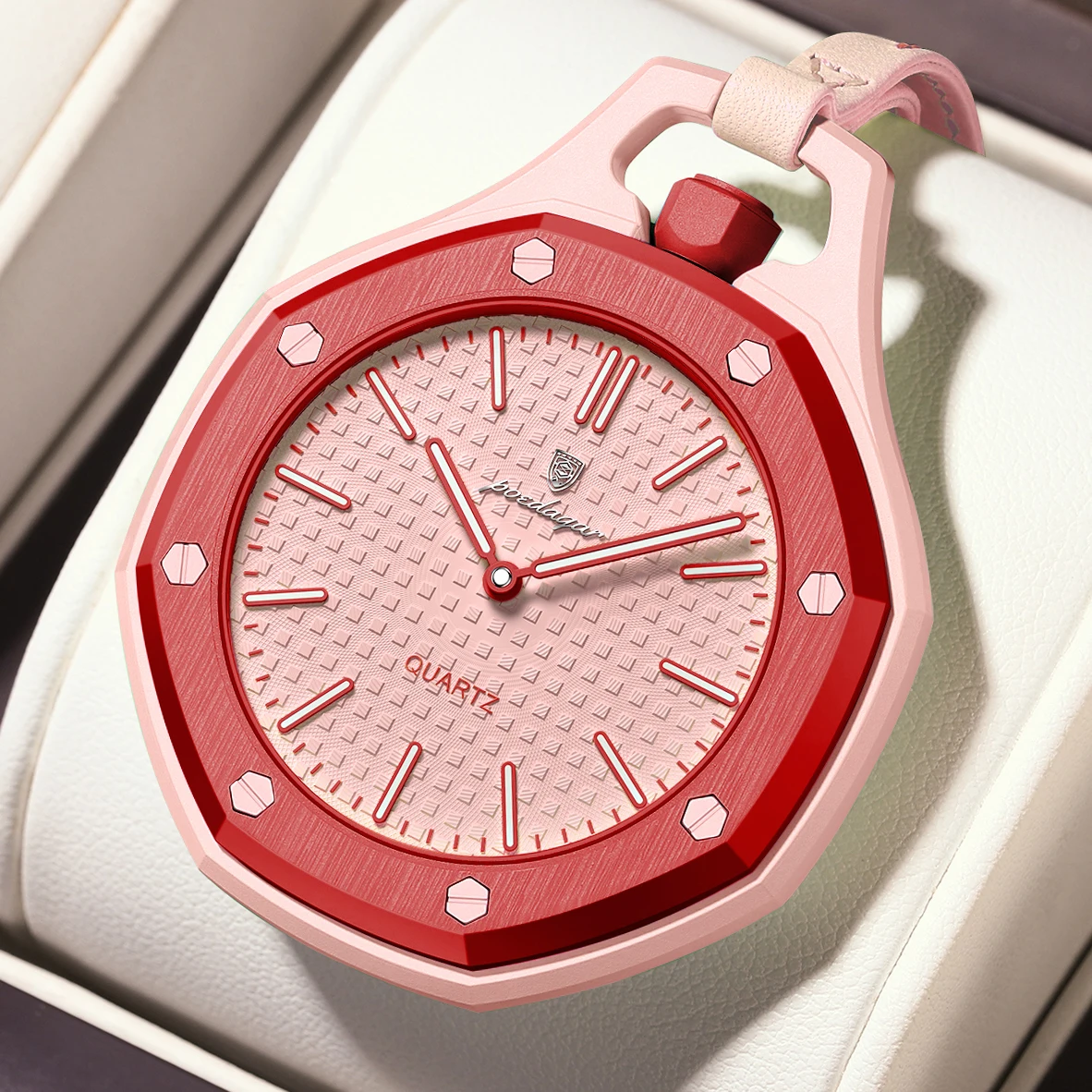 POEDAGAR Fashion Candy Color Clock Waterproof Luminous Pendant Decorative Lanyard Wristwatch Portable Quartz Youth Men's Watches