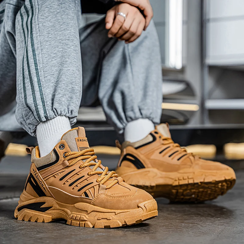 

Повседневные удобные спортивные износостойкие удобные дышащие мужские новые модные универсальные короткие ботинки с толстой подошвой