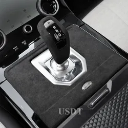 for Land Rover Range Rover Evoque 2020 2021 2022 2023 2024 Leather Car Gear Shift Knob Panel Cover Suede Cap Protective Mat