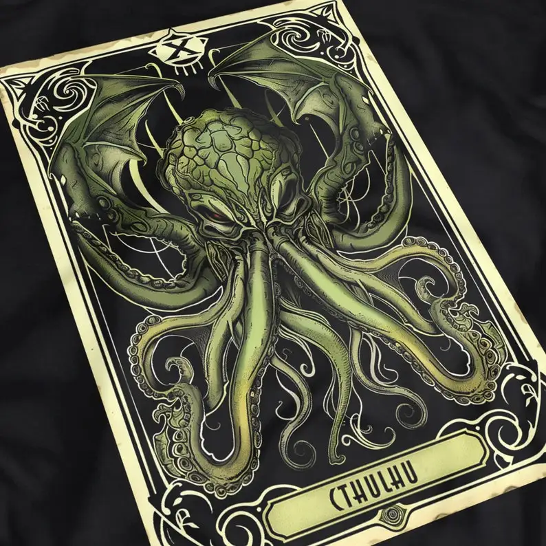 Cthulhu Tarot Card T-shirt/HP Lovecraft T-Shirt/Cthulhu Tee/Call of Cthulhu/Great Old One Shirt/Horror Tee/Old Horror T-shirt