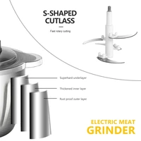 2L Electric Meat Grinders 304 Stainless Steel Food Crusher Multifunctional Vegetable Slicer Chopper Mincer Baby Food Processor 6