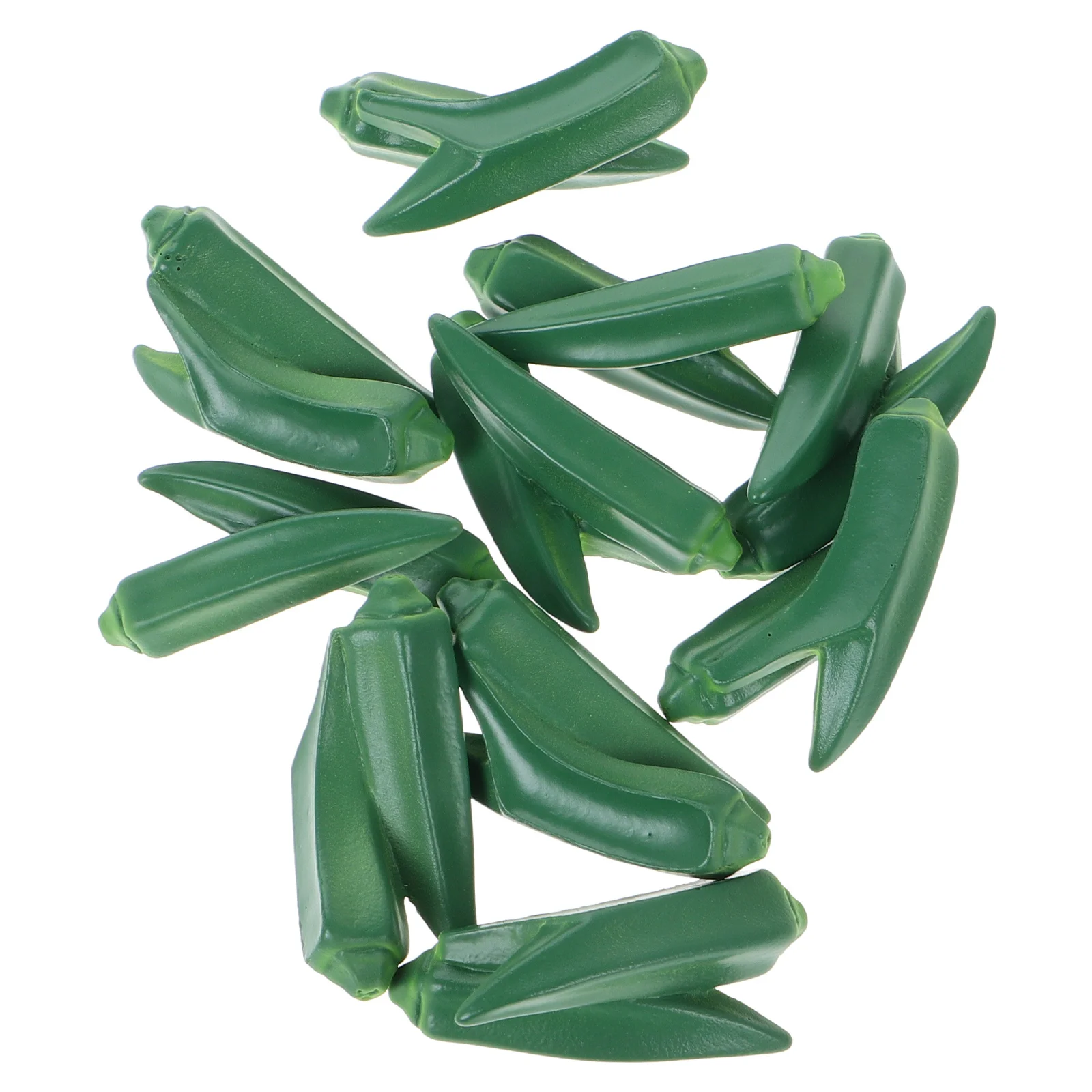 10 قطعة البامية المصغرة واقعية الراتنج الخضروات الصغيرة اكسسوارات دمية المطبخ الديكور التظاهر الغذاء مصغرة سوبر ماركت #1