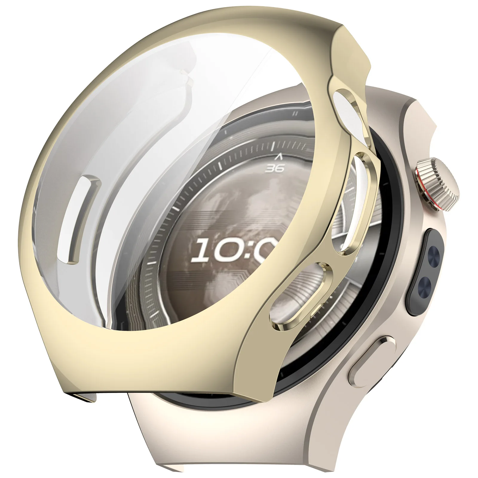 

Для Huawei Watch 5 46 мм чехол для часов с полным покрытием гибкий гальванический чехол из ТПУ - золото
