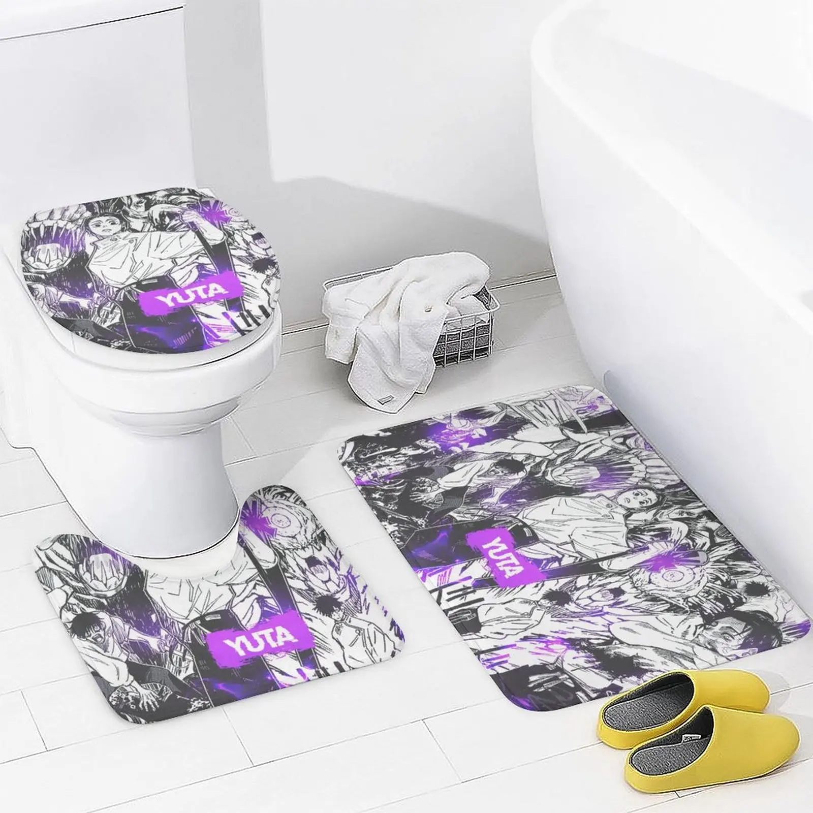 Anime character printed shower curtain Modern non-slip carpet shower curtain Waterproof polyester home decor 180