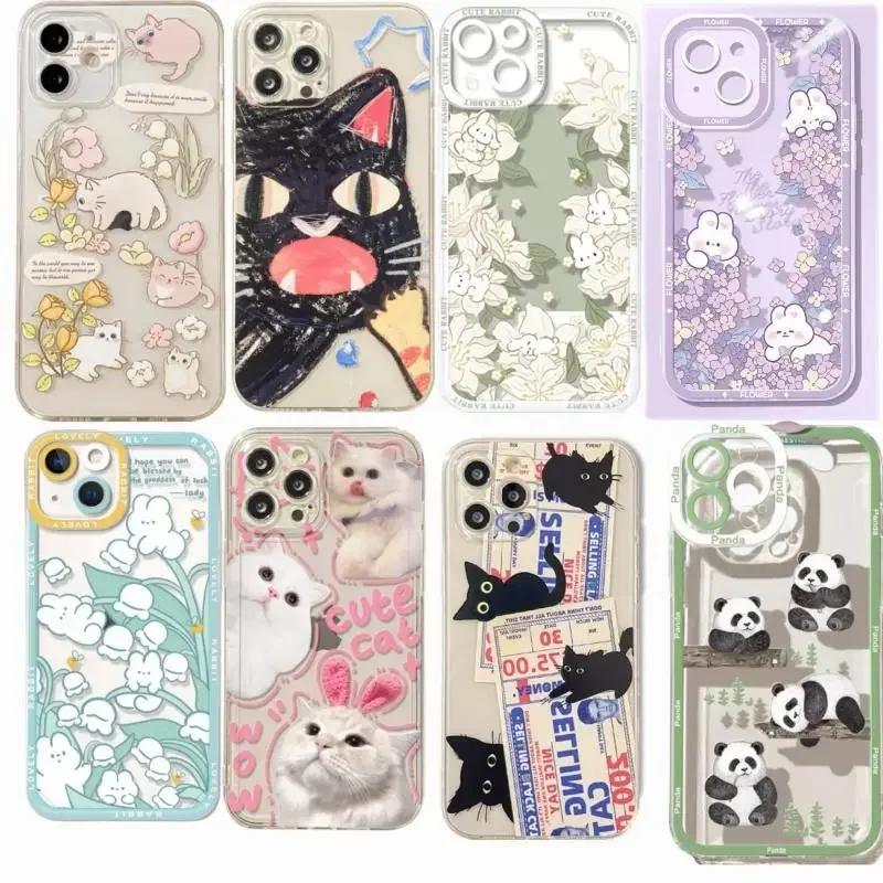 Doodle Cute Angry Cat Phone Case for Motorola Moto G22 G32 G52 G30 Edge 40 Pro G71 G72 G73 G60S G9 Plus Play Animal Soft Cover