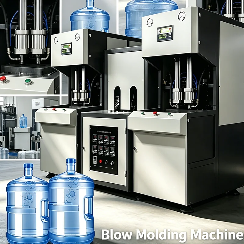 2 Cavity Semi Automatic Pet Stretch Blow Machine for 1L to 1.5L Sport Water Bottle