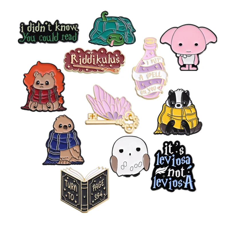 Fantasy Literature Film Sequel Wizardry Brooch Creative Scarf Small Animal Metal Enamel Pins Lapel Badge Christmas Gifts Jewelry