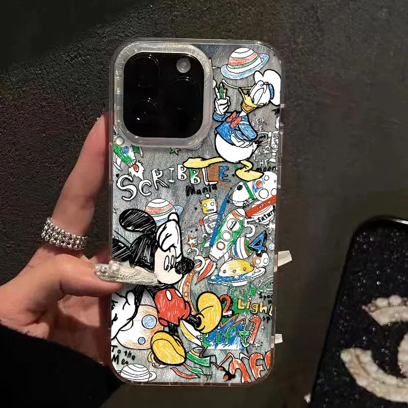 Grappige Ins Disneys Mickeys Muis Telefoon Case voor Oppo A79 A58 A54S A53 A38 A33 A32 A31 A17 A16K A15 A7 4G 5G Veer Textuur Hard