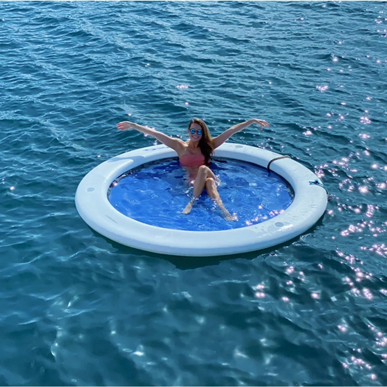 2026 NEW Inflatable Tanning Pool Lounger Float Sun Tan Tub Sunbathing Pool Lounge Inflatable Sun Bed Mat