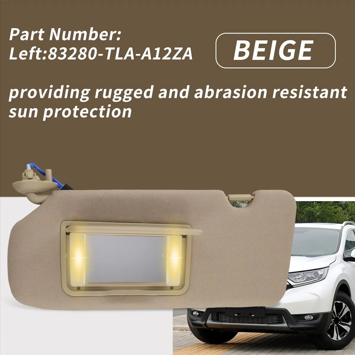 Super Sale Sun Visor Assy Sun Protection Sun Shielding Visor for Honda CR-V CRV 2017 2018-2022 Beige Left 83280-TLA-A12ZA