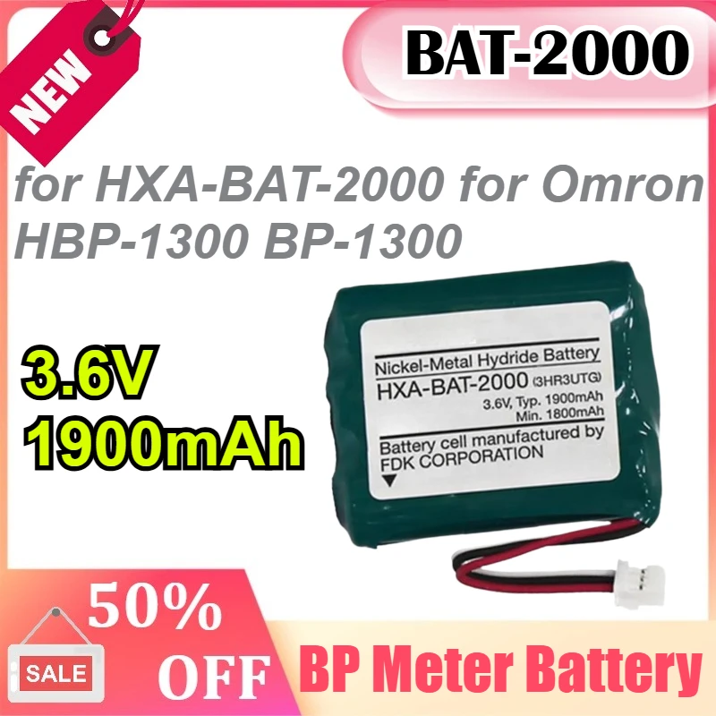

Аккумулятор BAT-2000 3.6V 1900mAh для HXA-BAT-2000 для тонометра Omron HBP-1300 BP-1300