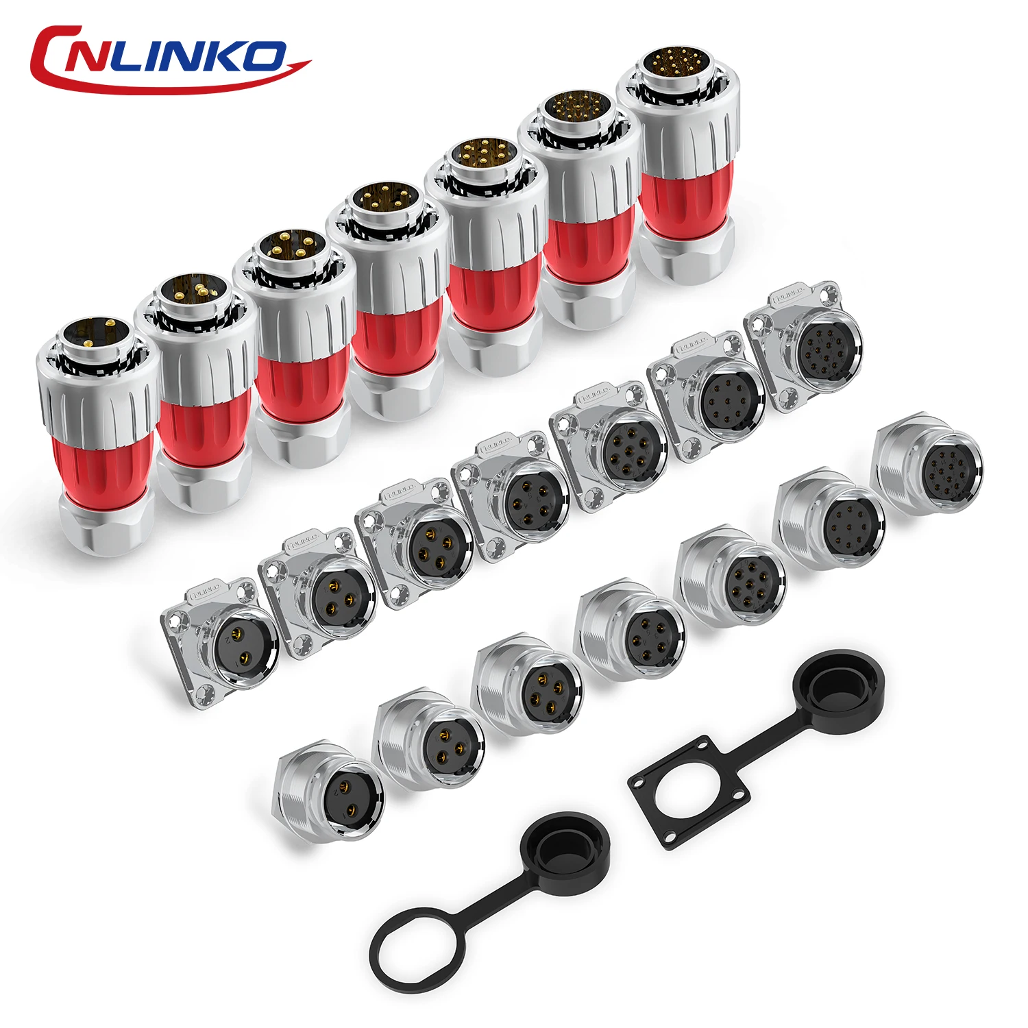 CNLINKO DH20 2/3/4-Pin Vollmetall Wasserdichter Steckverbinder IP68 M20 Lötbarer Netzstecker und Panel-Buchse für Medizinische & Krankenwagen-Ausrüstung – Detail 15