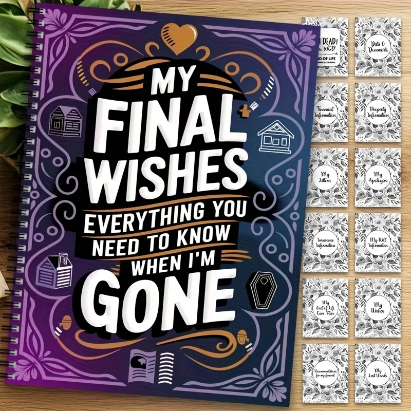 My Final Wishes Journal, A5 Spiral End-of-Life Planner for Family Instructions, Legacy Notes and Important Records