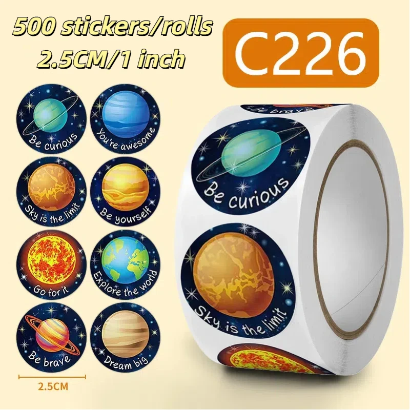 

500pcs Cartoon Reward Stickers Space Planet Label School Teacher Reward Student Scrapbooking Stationery Diaries Sticker