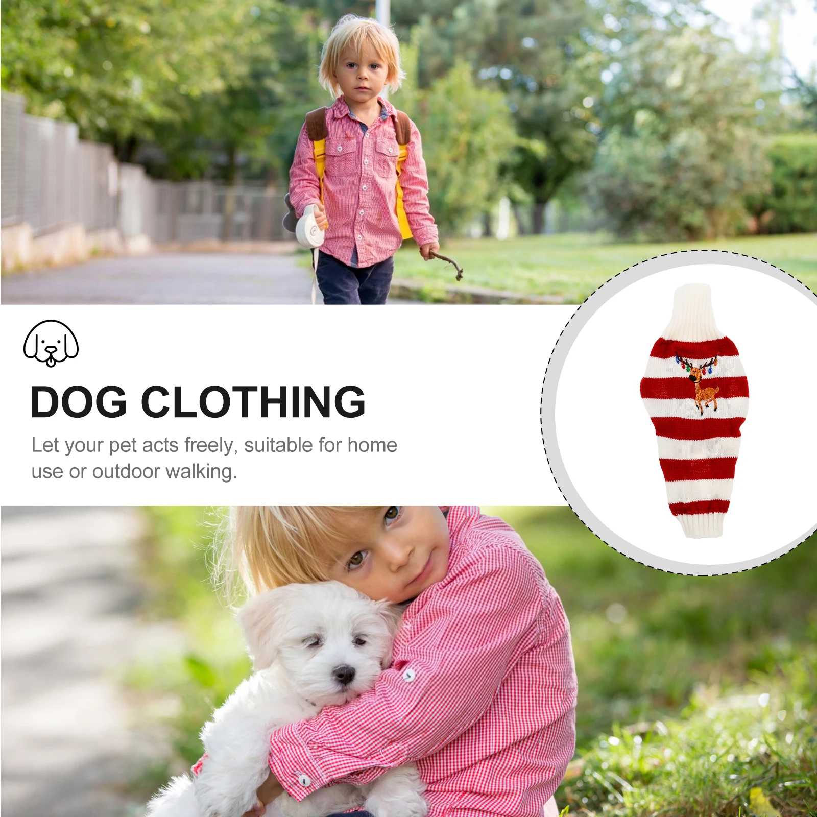 

Dog Knitted Sweater Small Winter Clothes Reindeer Holiday Pet Coat Costume Outfit Puppy Clothing Warm Furry Style Dog Sweaters