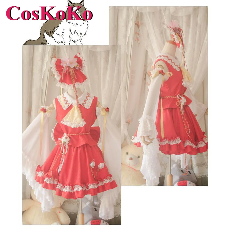 

CosKoKo [Customized] Hakurei Reimu Cosplay Anime Game Touhou Project Costume Gorgeous Sweet Red Skirt Party Role Play Clothing