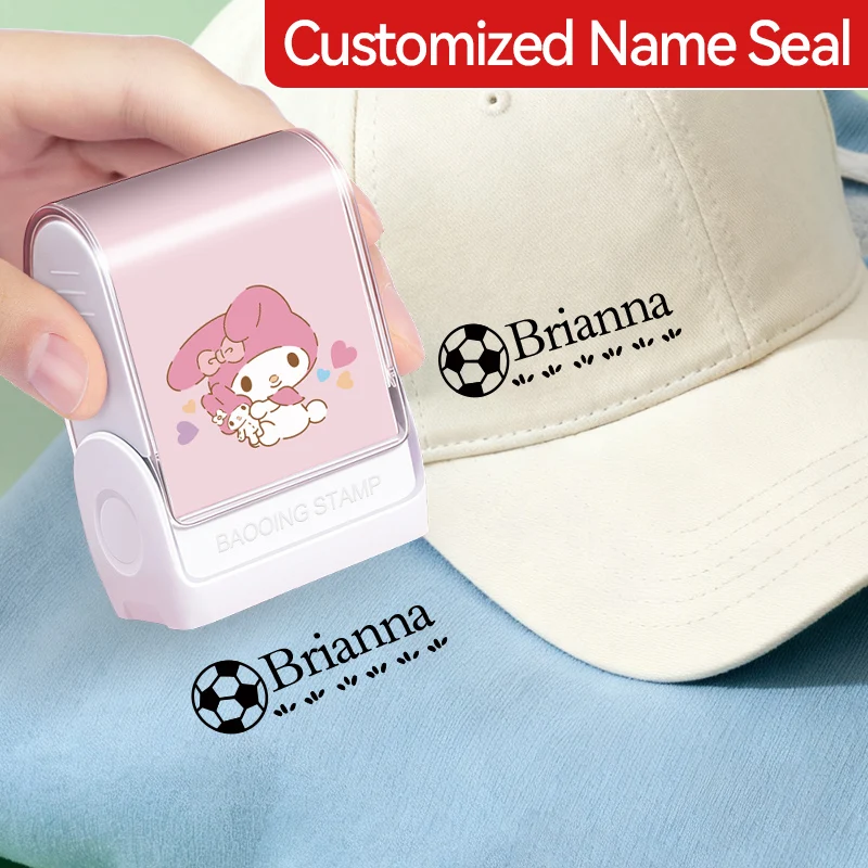 Anpassbarer Namensstempel mit My Melody - Langlebiges Wasserfestes Design für Schulanfang, Bürobedarf und Partygeschenke