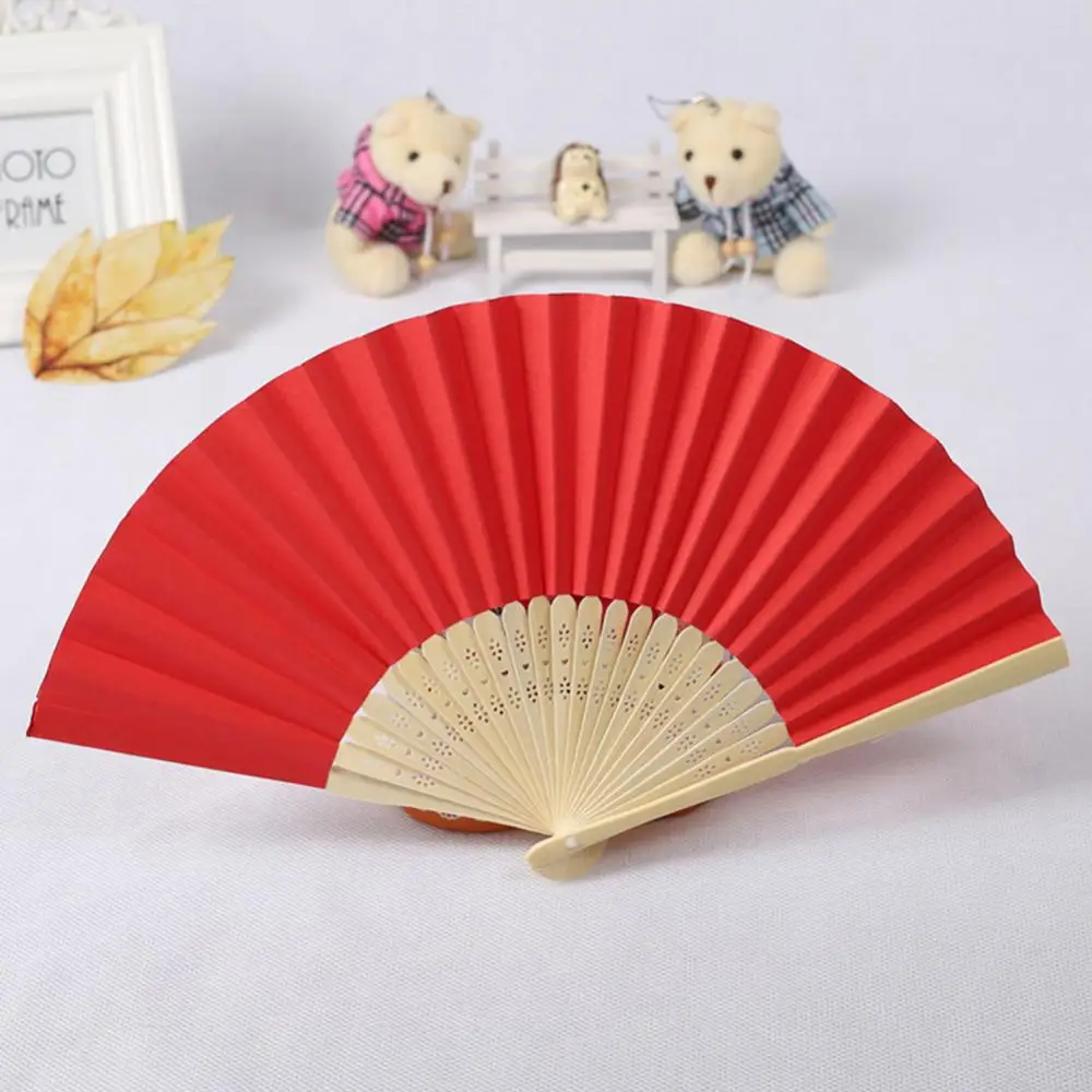 Chinese Style Blank Folding Hand Held Bamboo Paper Pocket Fan DIY Chinese Folding Fan Wooden Bamboo Antiquity Decorative Fans