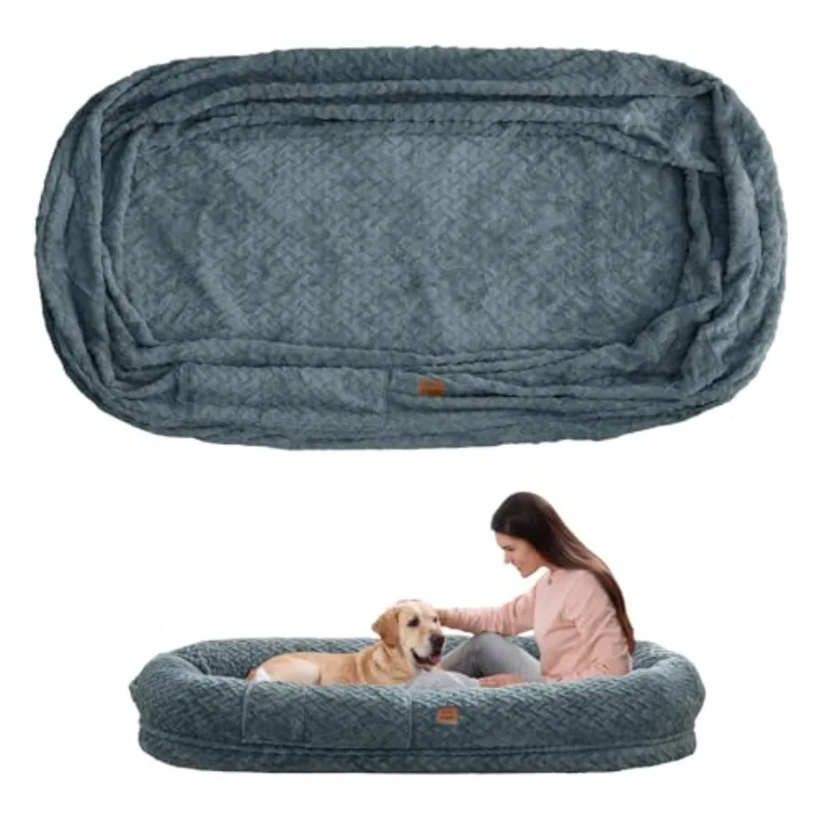 Human Dog Bed Cover - Luxury Faux Fur Giant Size Dog Bed Cover 72