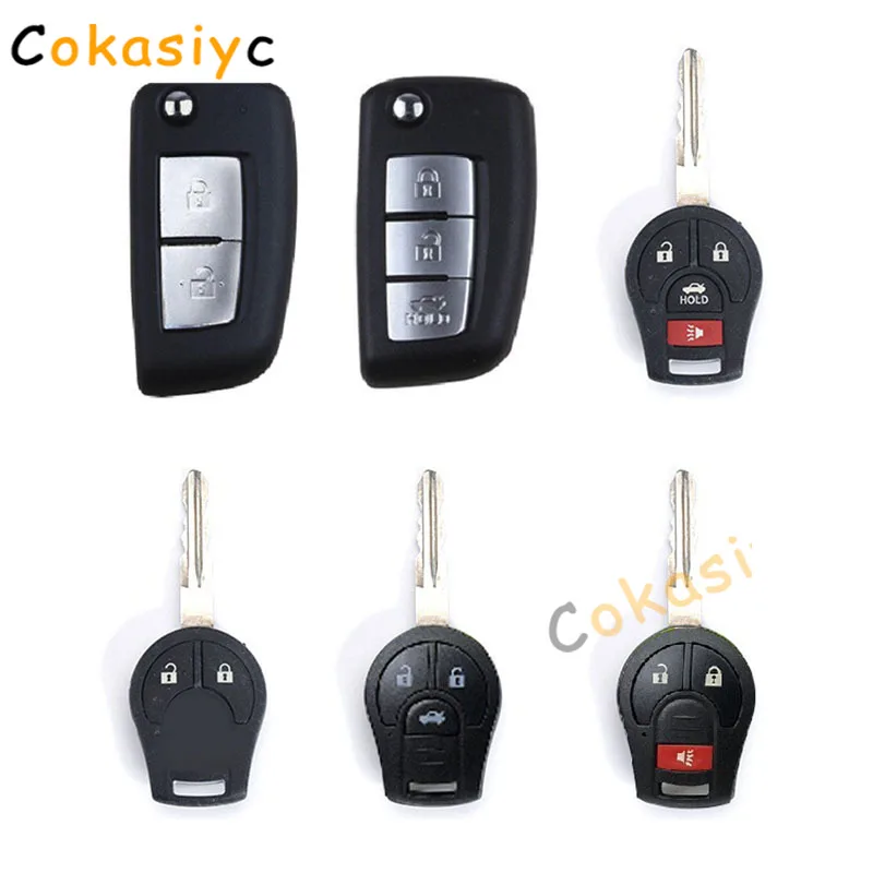 Carbon Fiber ABS Remote Car Key Case Silicone Full Cover For Nissan Juke March Qashqai Sunny Sylphy Tiida X-Trail