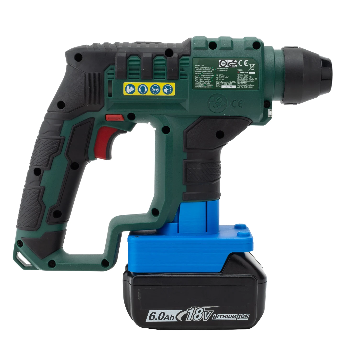 Adapter für Lidl Parkside X12V Li-Ionen-Werkzeug zu Makita 18V LXT/DeWalt 18/20V/Milwaukee 18V/Aldi Ferrex 20V Li-Ionen-Akku-Adapter – Detail 5